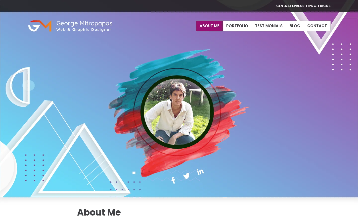 George Mitropapas - Web & Graphic Designer Homepage screenshot
