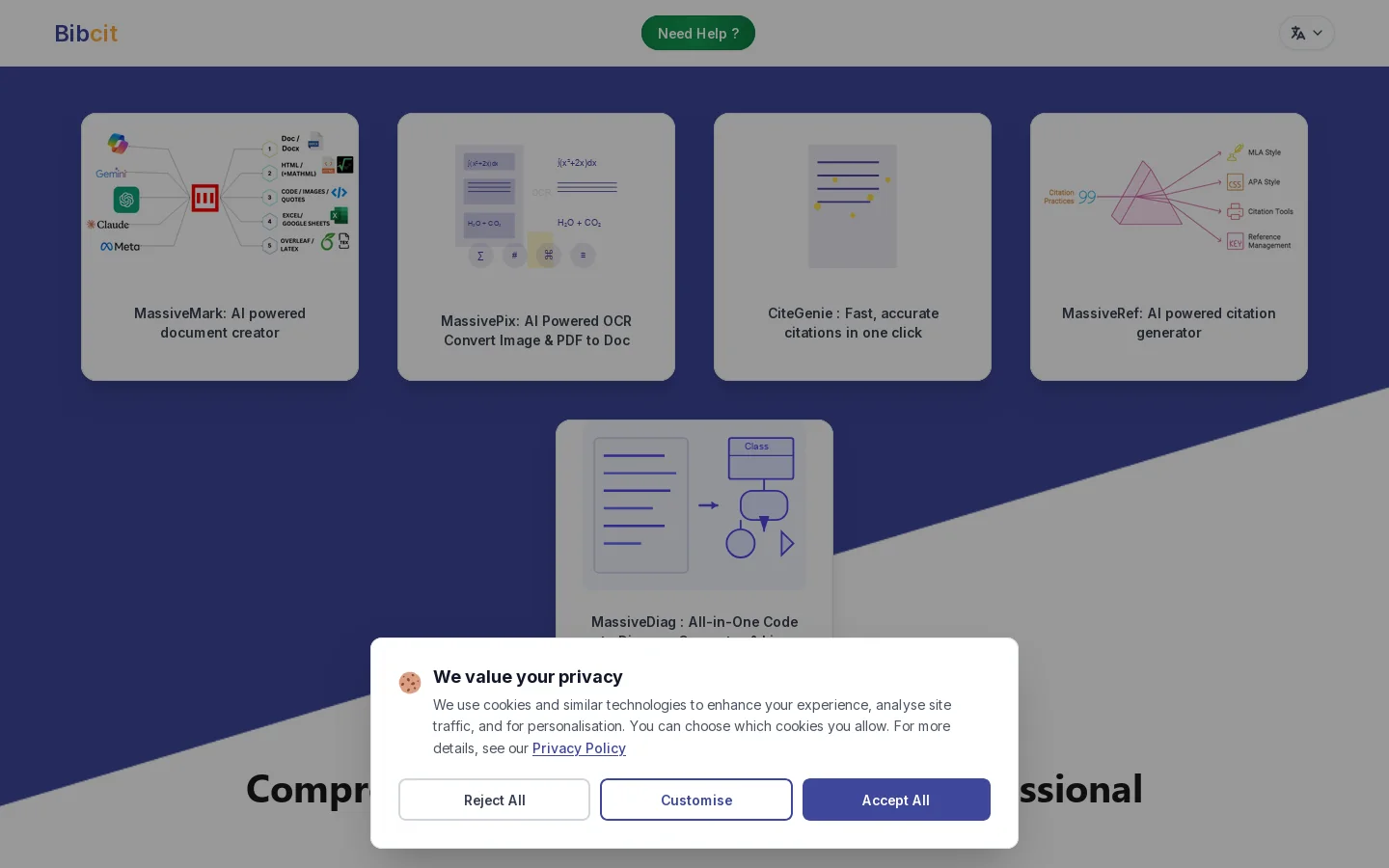 BibCit Homepage screenshot