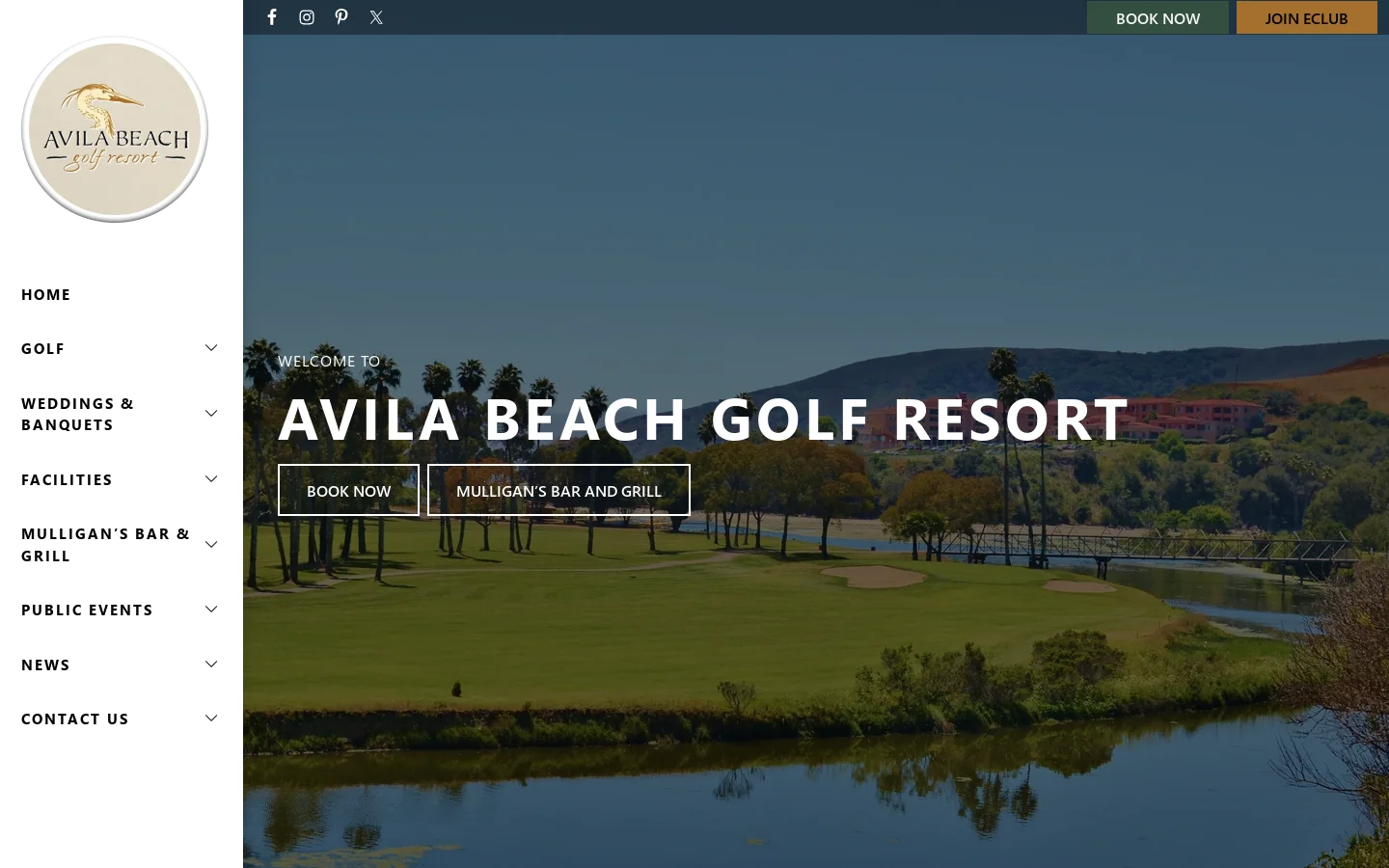 Welcome to Avila Beach Resort! - Avila Beach Golf Resort Homepage screenshot