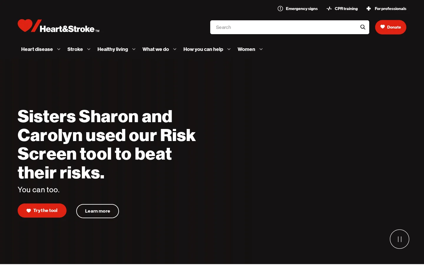 Heart and Stroke Foundation of Canada Homepage screenshot