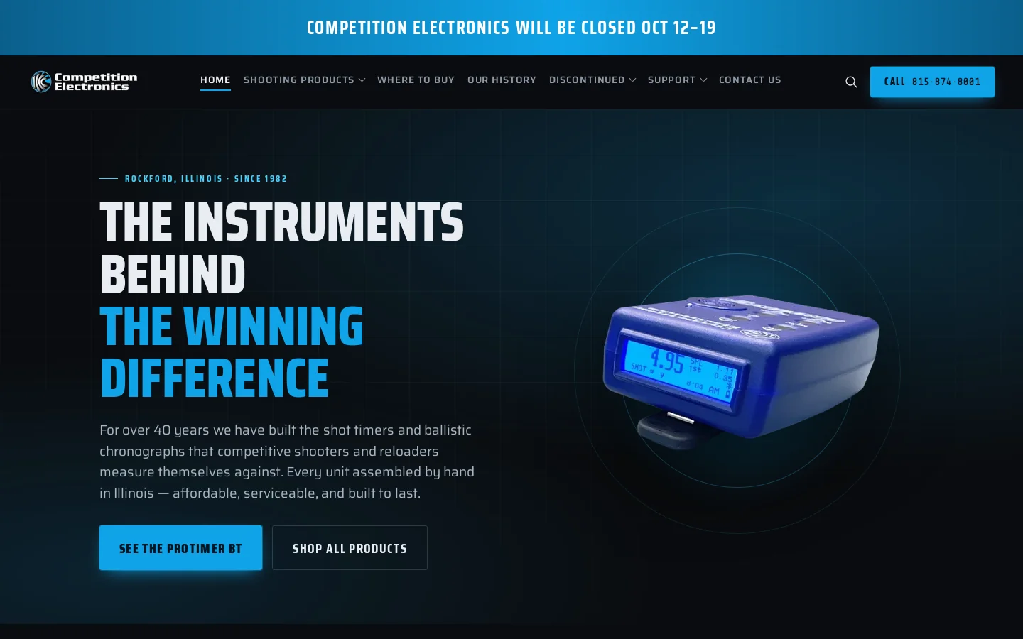 Competition Electronics Inc Homepage screenshot