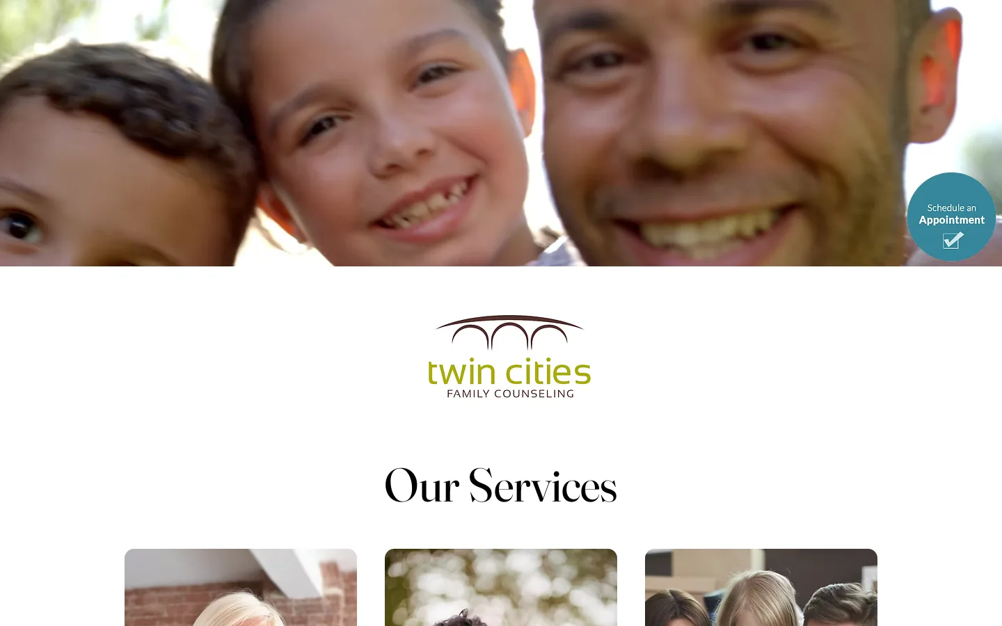 Twin Cities Family Counseling Homepage screenshot