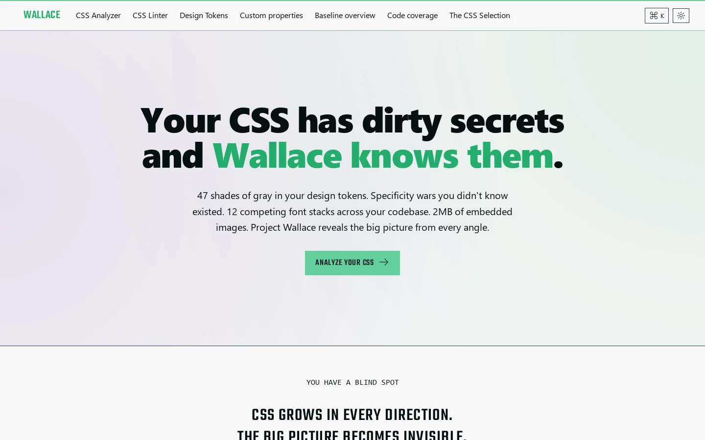 Project Wallace Homepage screenshot