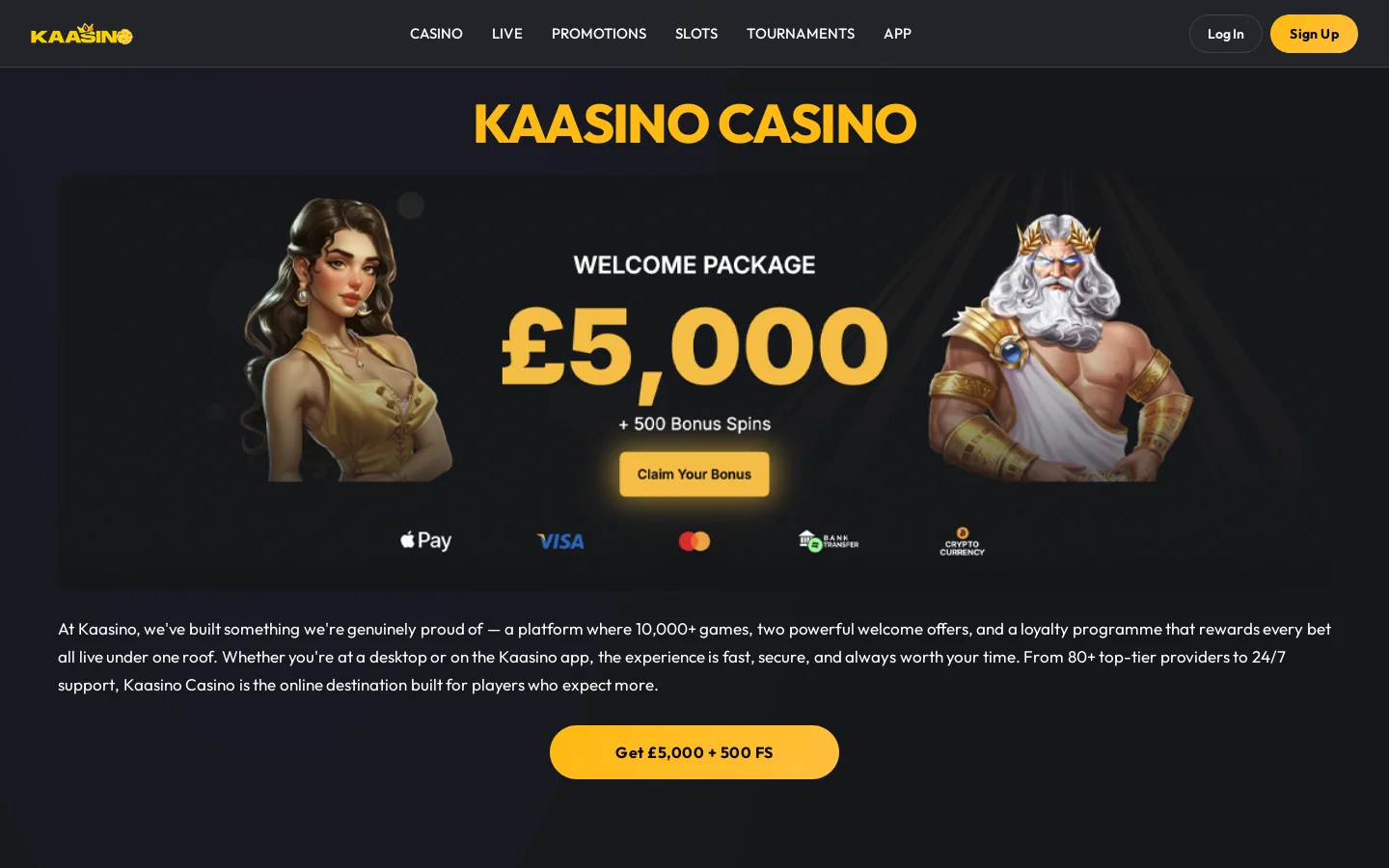 Kaasino Casino ᐉ Play on the Official Kaasino Casino Website Homepage screenshot