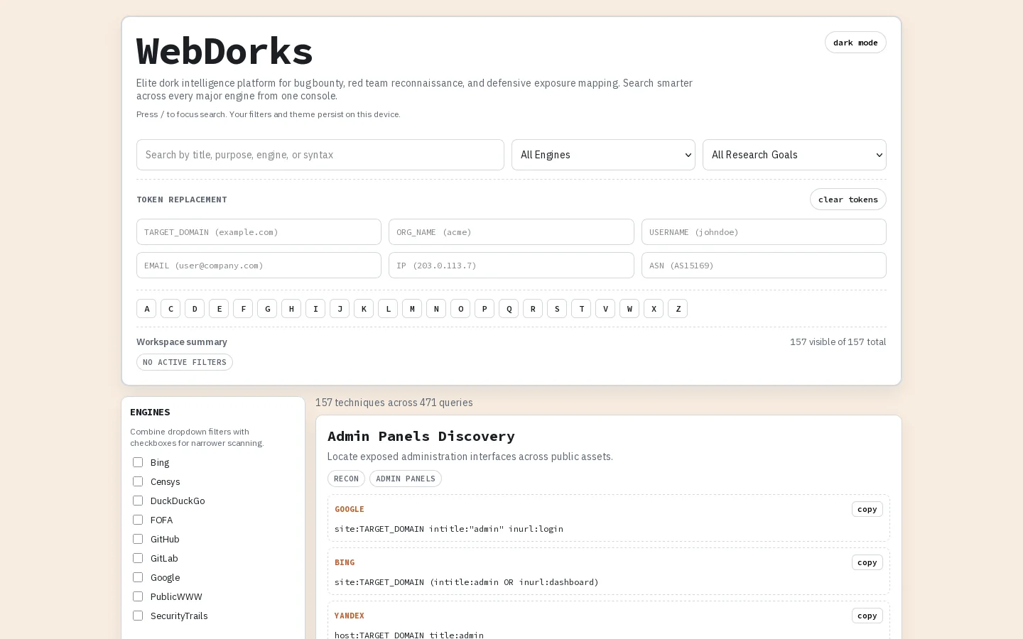 WebDorks Homepage screenshot