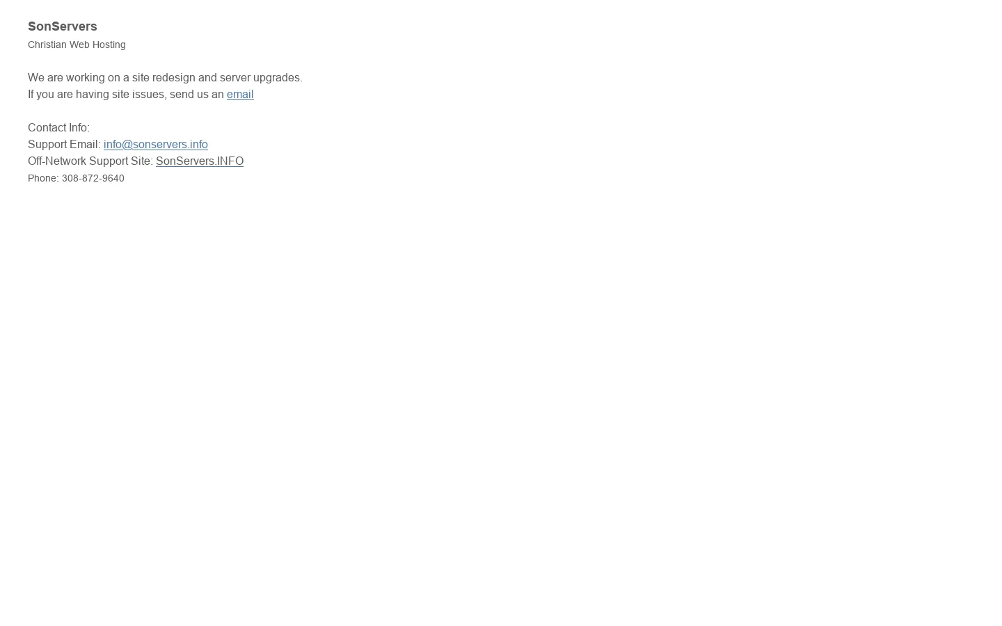 sonservers.com Homepage screenshot