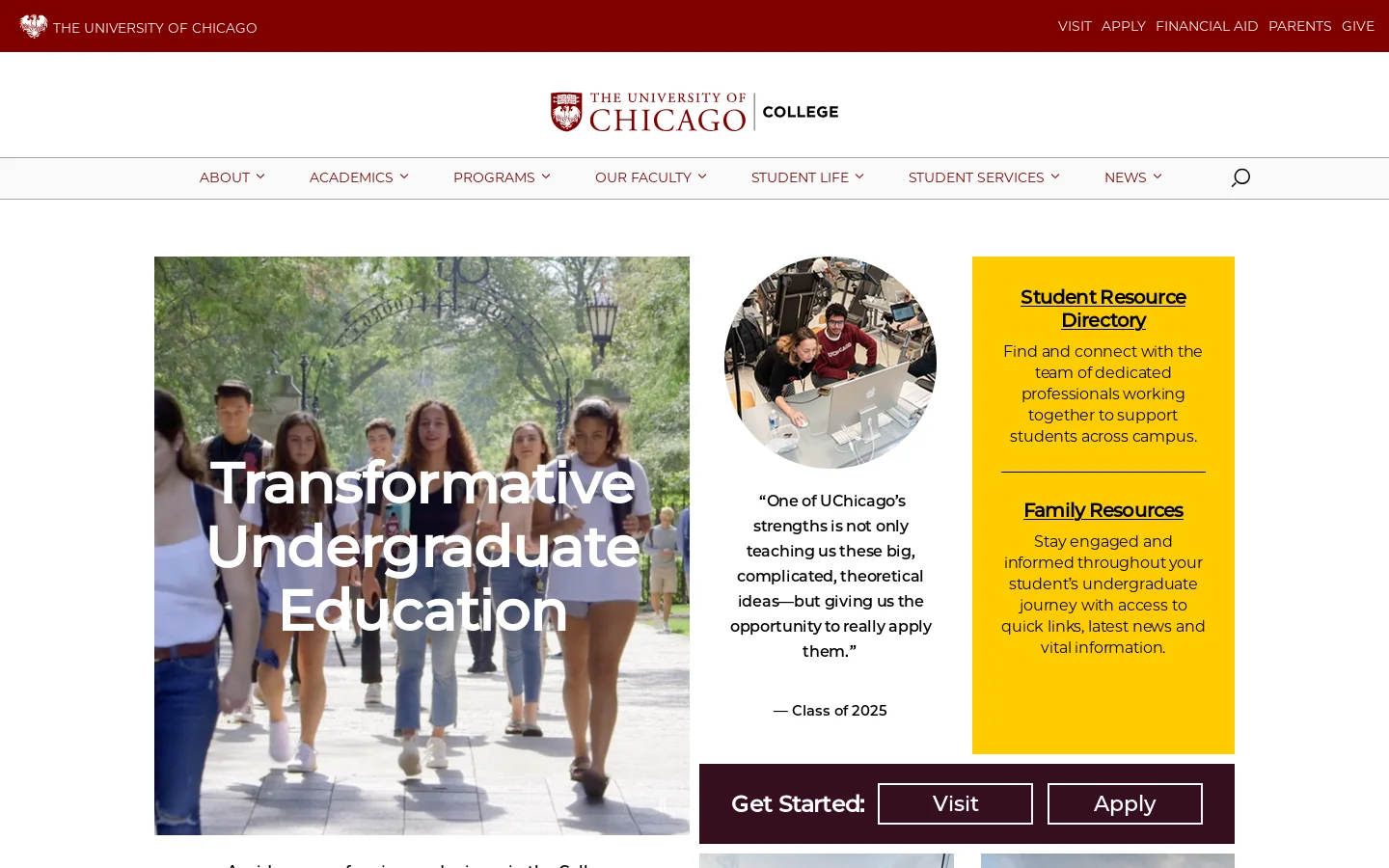 Welcome, Class of 2030 | The College | The University of Chicago | The University of Chicago Homepage screenshot