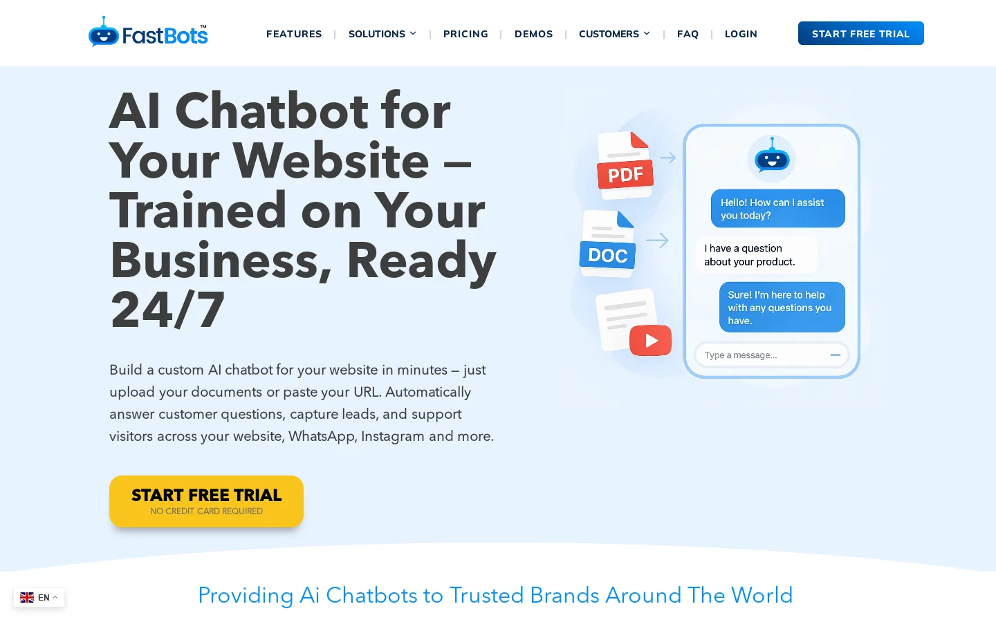 FastBots.ai Homepage screenshot
