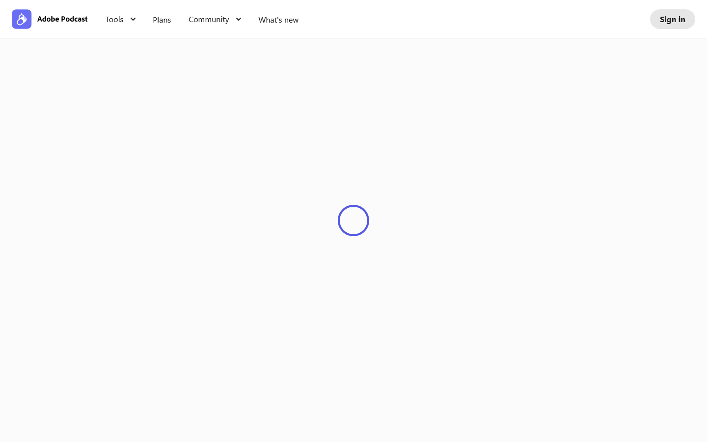 Adobe Podcast | AI audio recording and editing, all on the web Homepage screenshot