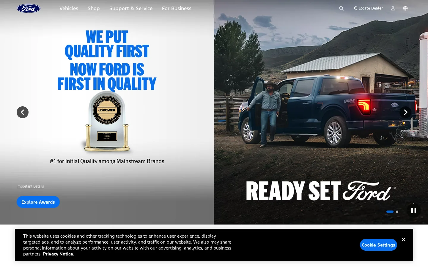 Ford® Homepage screenshot