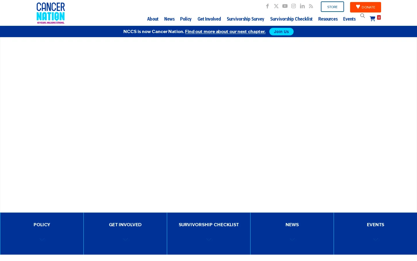 Home - Cancer Nation (Formerly NCCS) Homepage screenshot