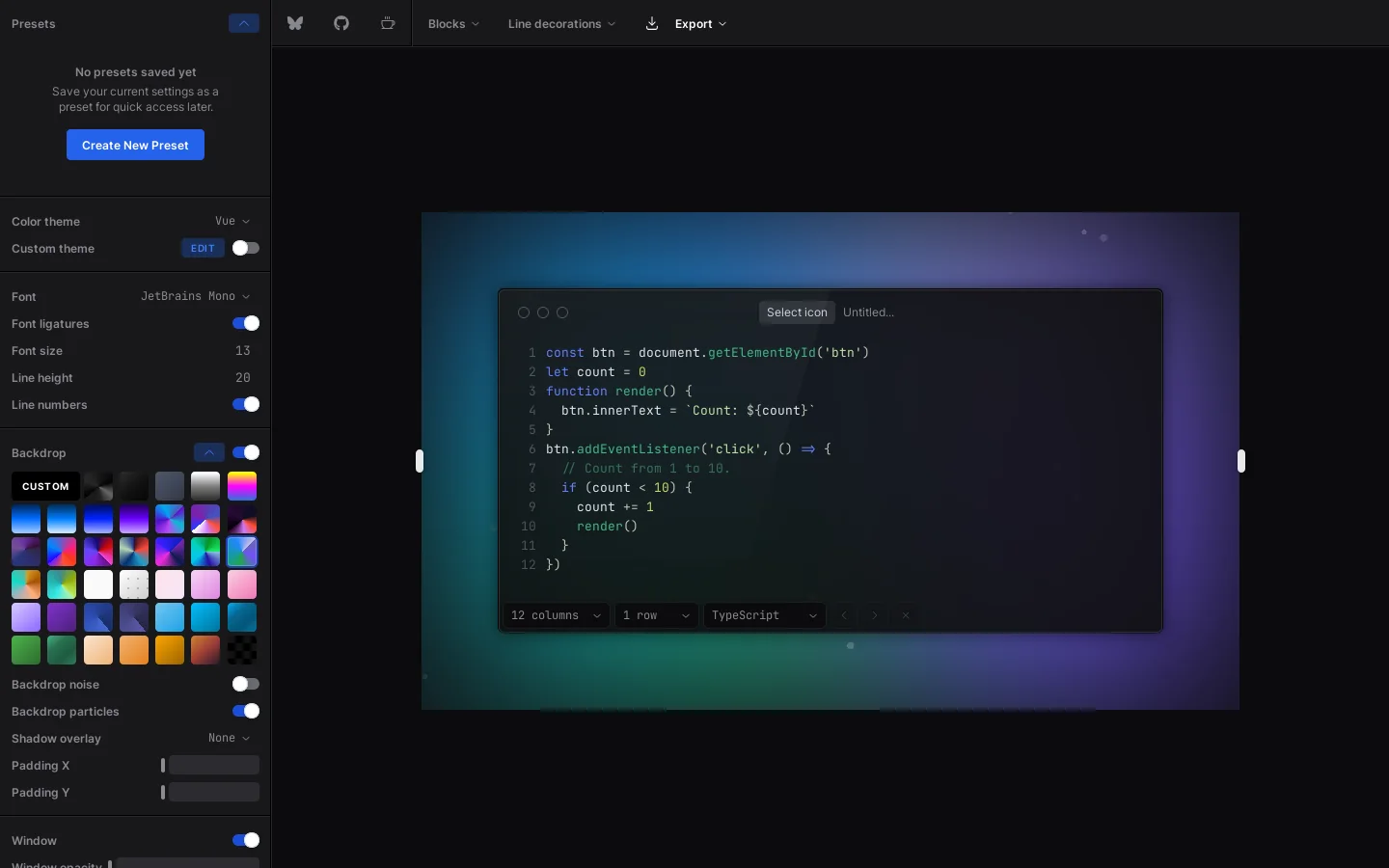 Create beautiful images of your source code Homepage screenshot