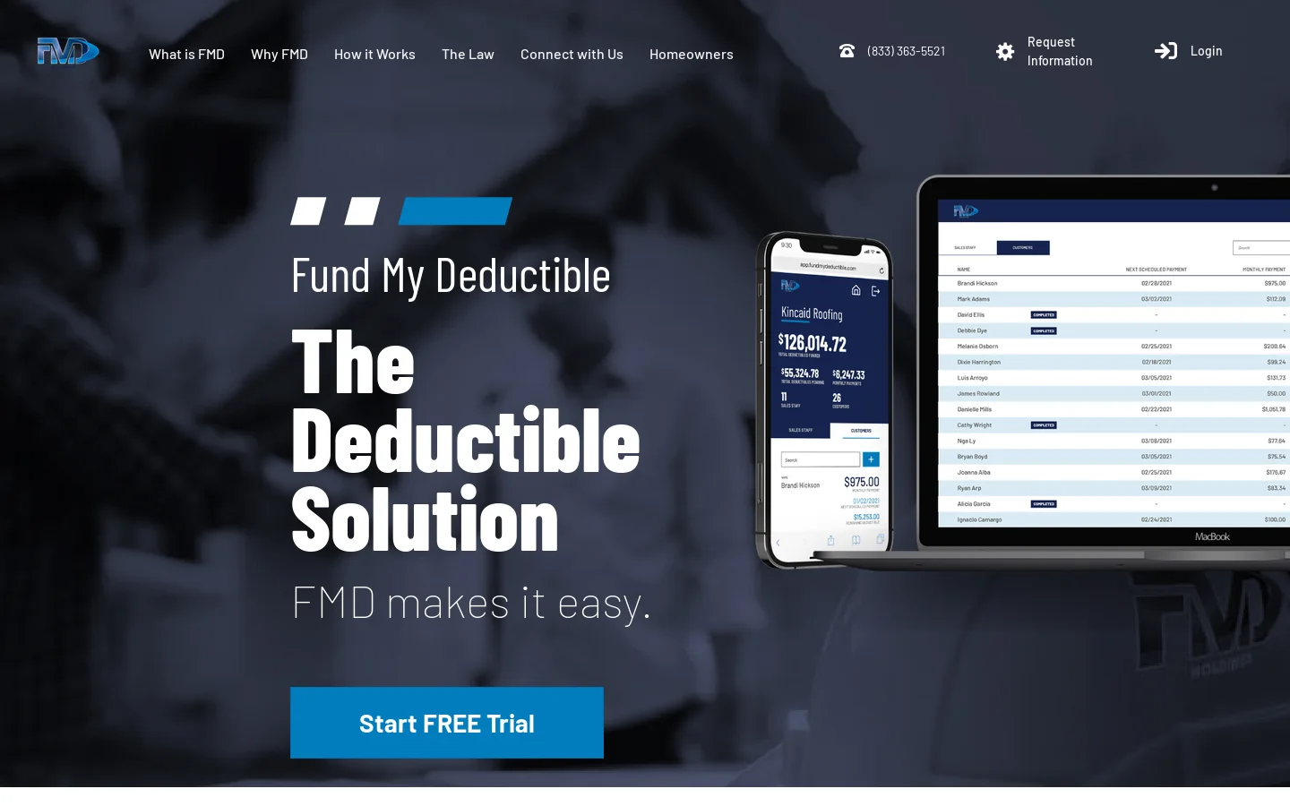 Fund My Deductible Homepage screenshot