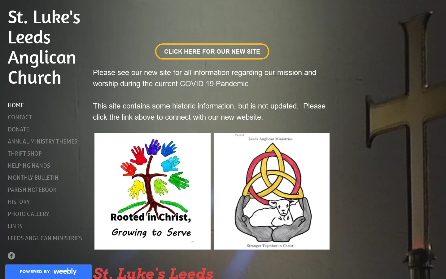 St. Luke's Leeds Anglican Church - Home Homepage screenshot