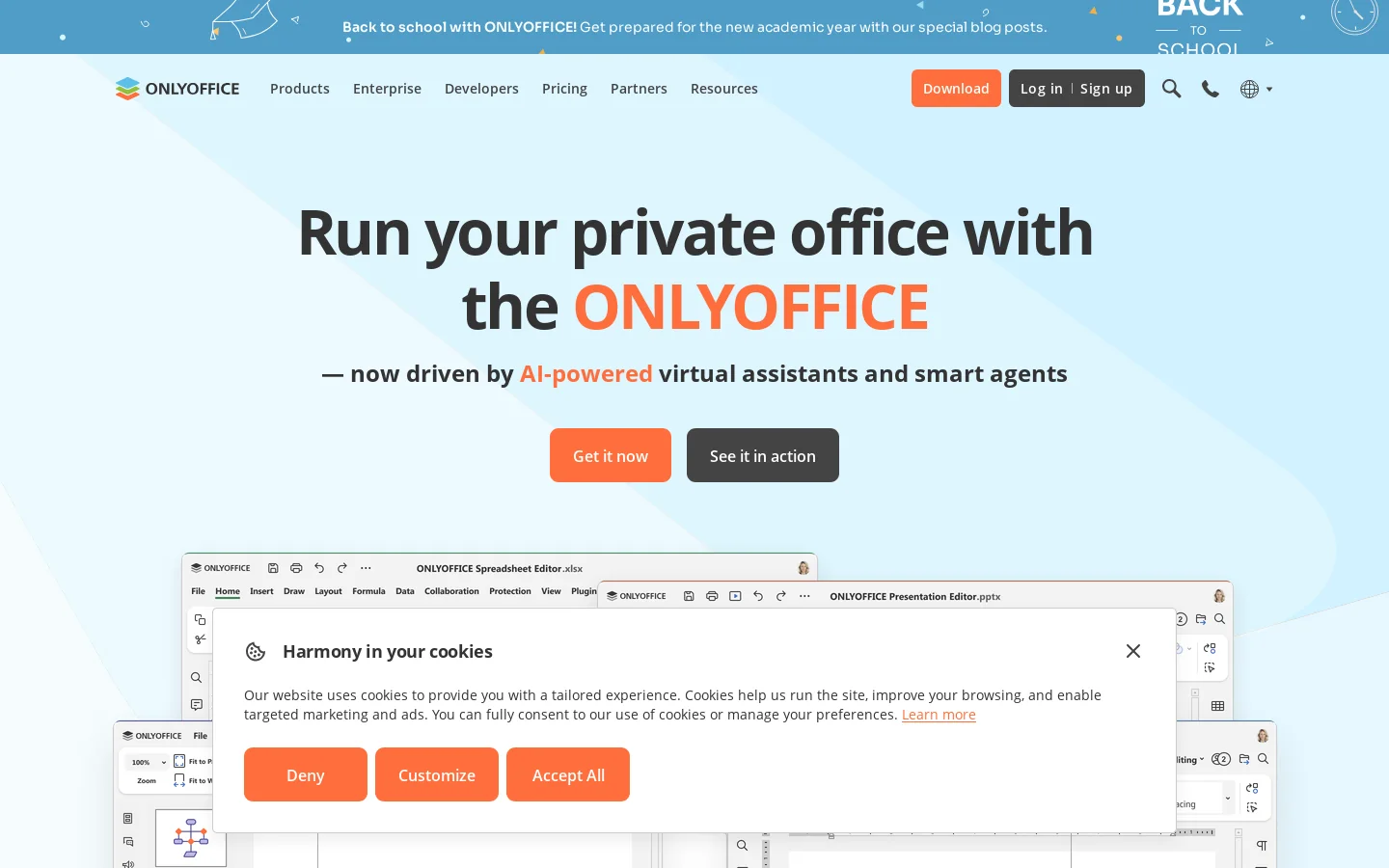 ONLYOFFICE Homepage screenshot