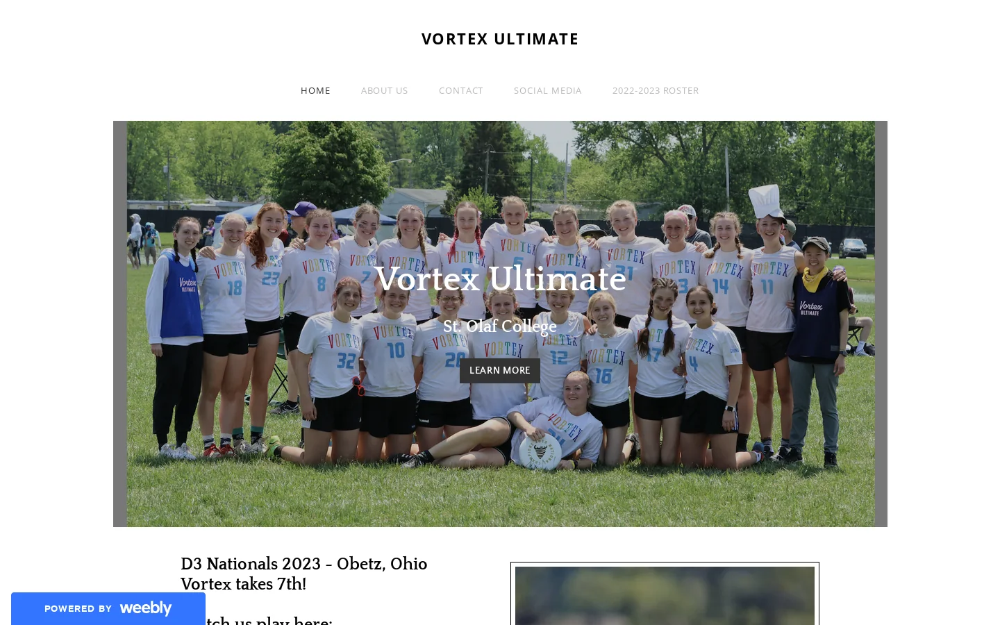 VORTEX ULTIMATE Homepage screenshot