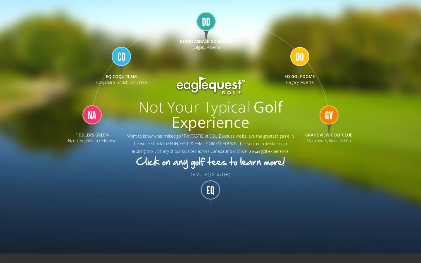 Eagle Quest Golf Homepage screenshot