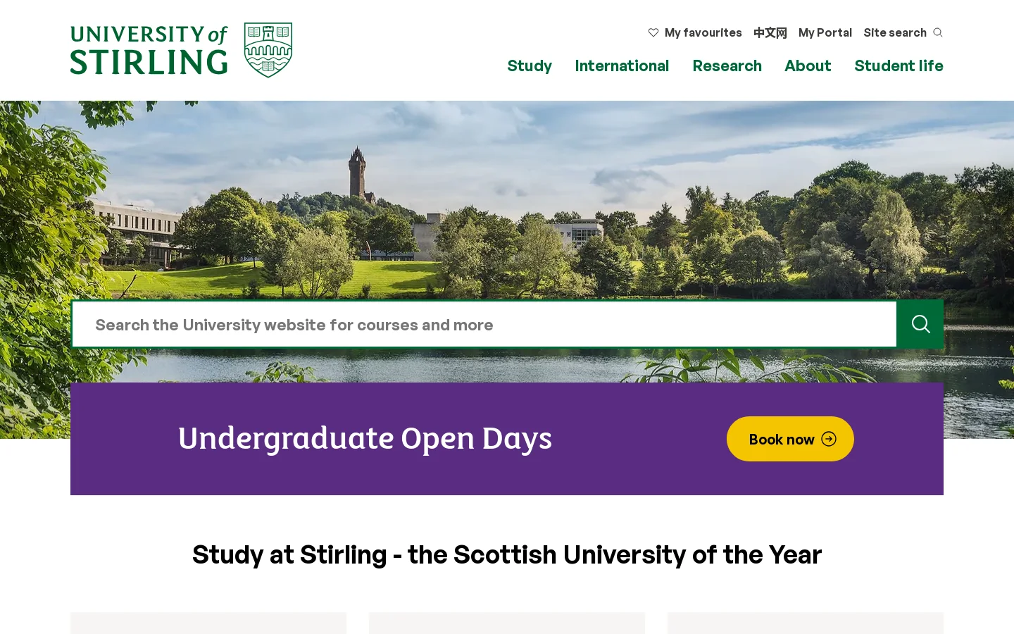 Study in Scotland, UK | Home | University of Stirling Homepage screenshot