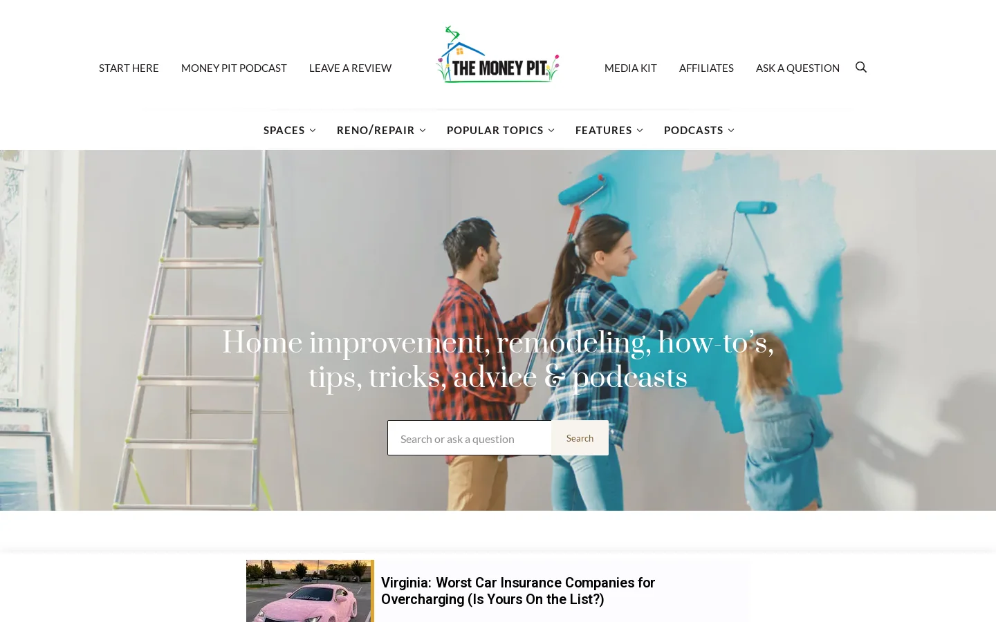 The Money Pit | Home Improvement Tips & Ideas | Radio Show & Podcast Homepage screenshot