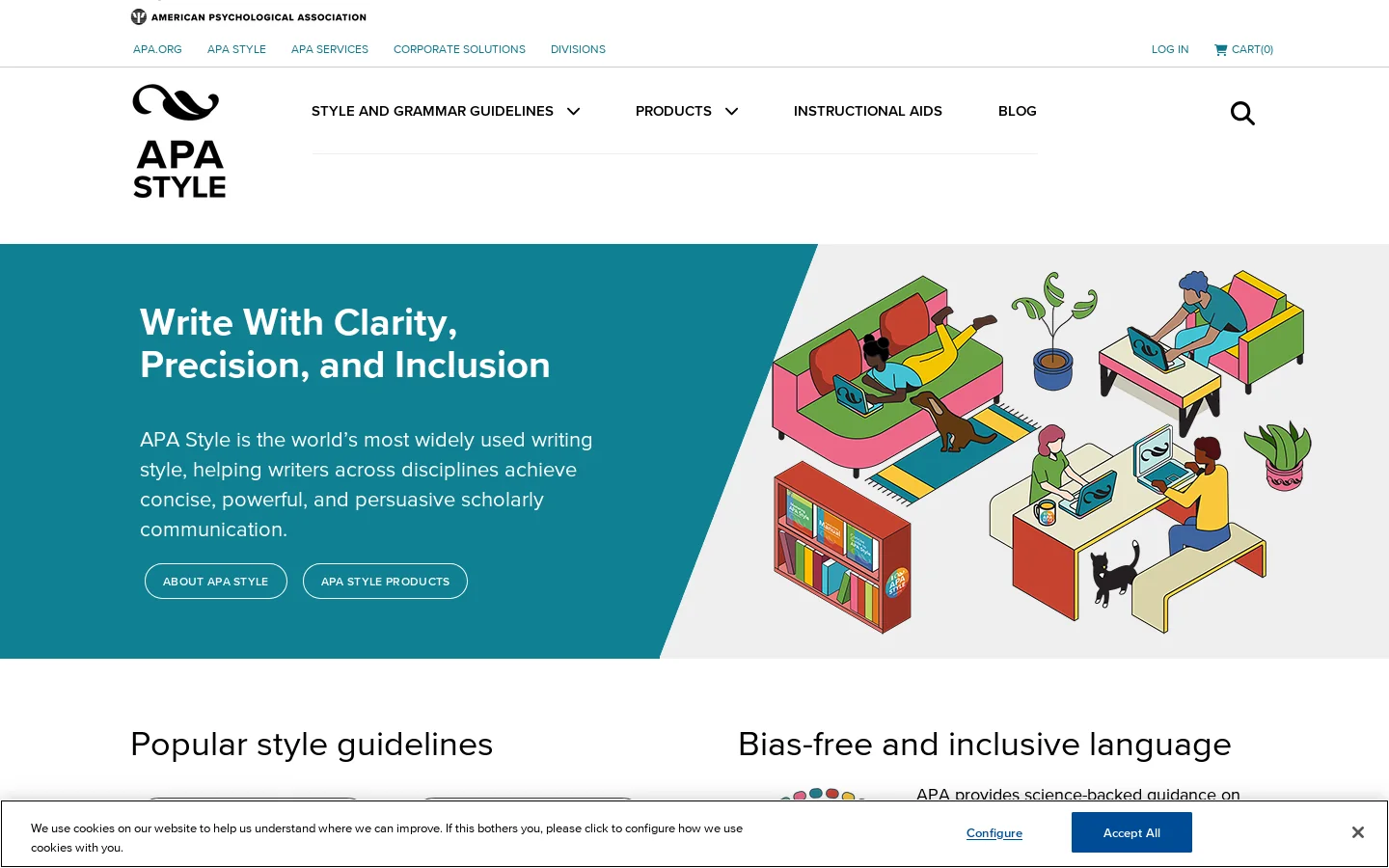 APA Style Homepage screenshot