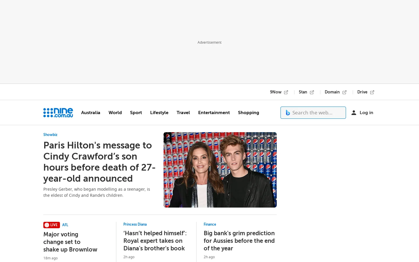 nine.com.au -- the new ninemsn Homepage screenshot
