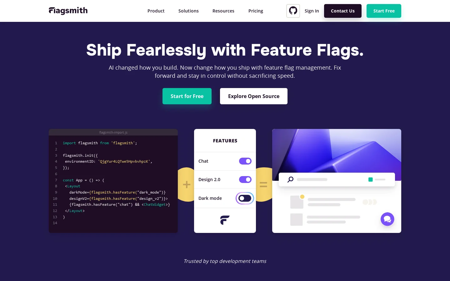 Flagsmith Homepage screenshot