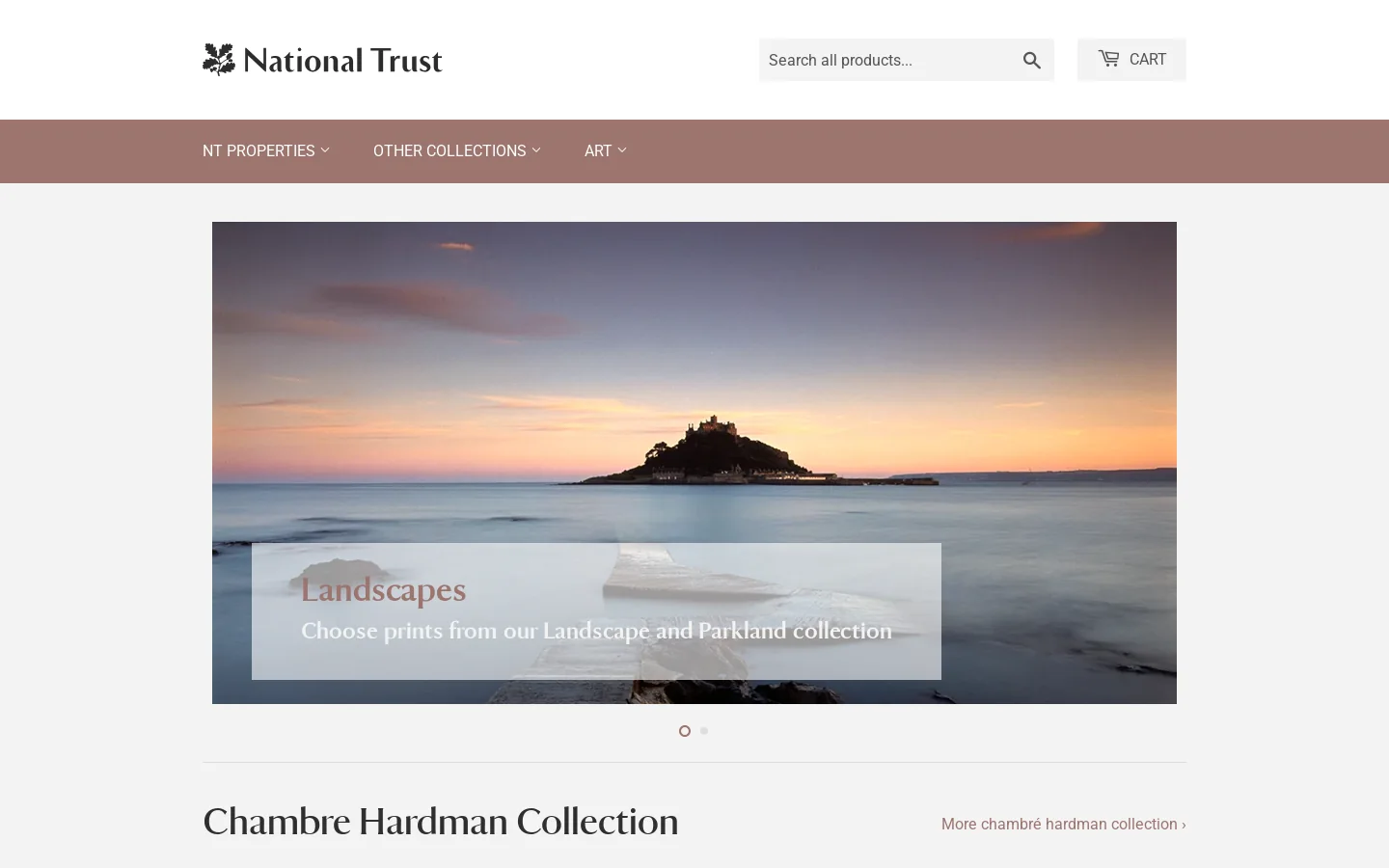National Trust Prints Homepage screenshot