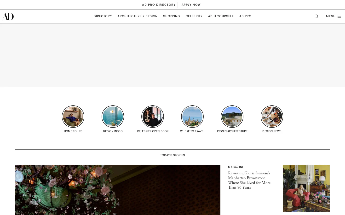 Architectural Digest Homepage screenshot