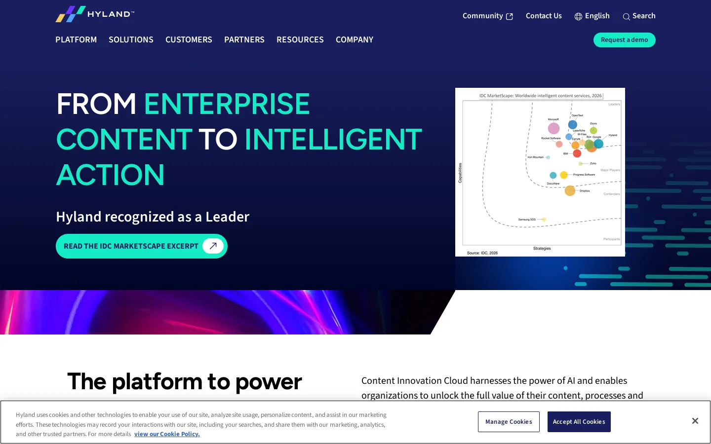 Hyland Homepage screenshot
