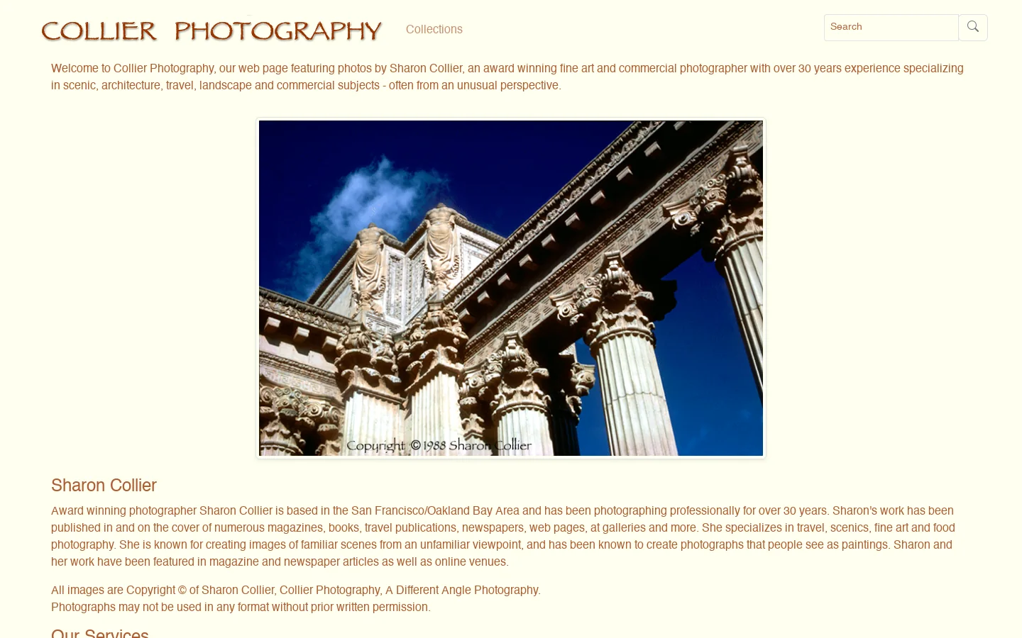 Collier Photography Homepage screenshot