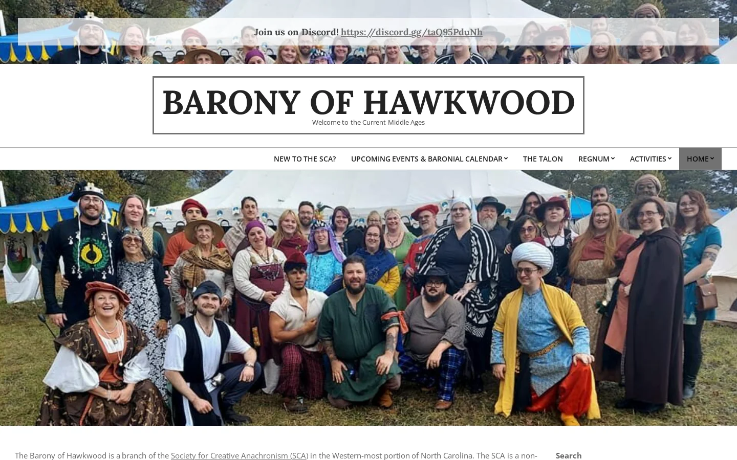 Barony of Hawkwood – Welcome to the Current Middle Ages Homepage screenshot
