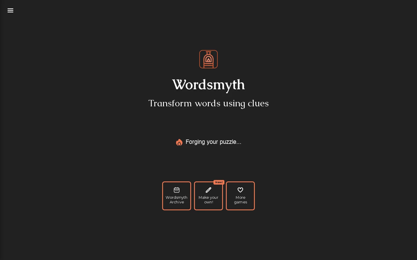 Wordsmyth - Daily Word Puzzle Game Homepage screenshot