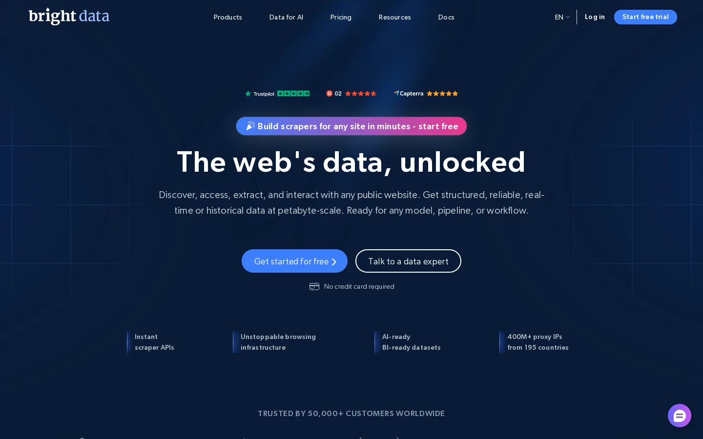Bright Data Homepage screenshot