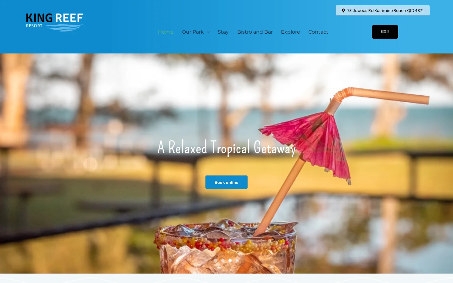 King Reef Resort Homepage screenshot