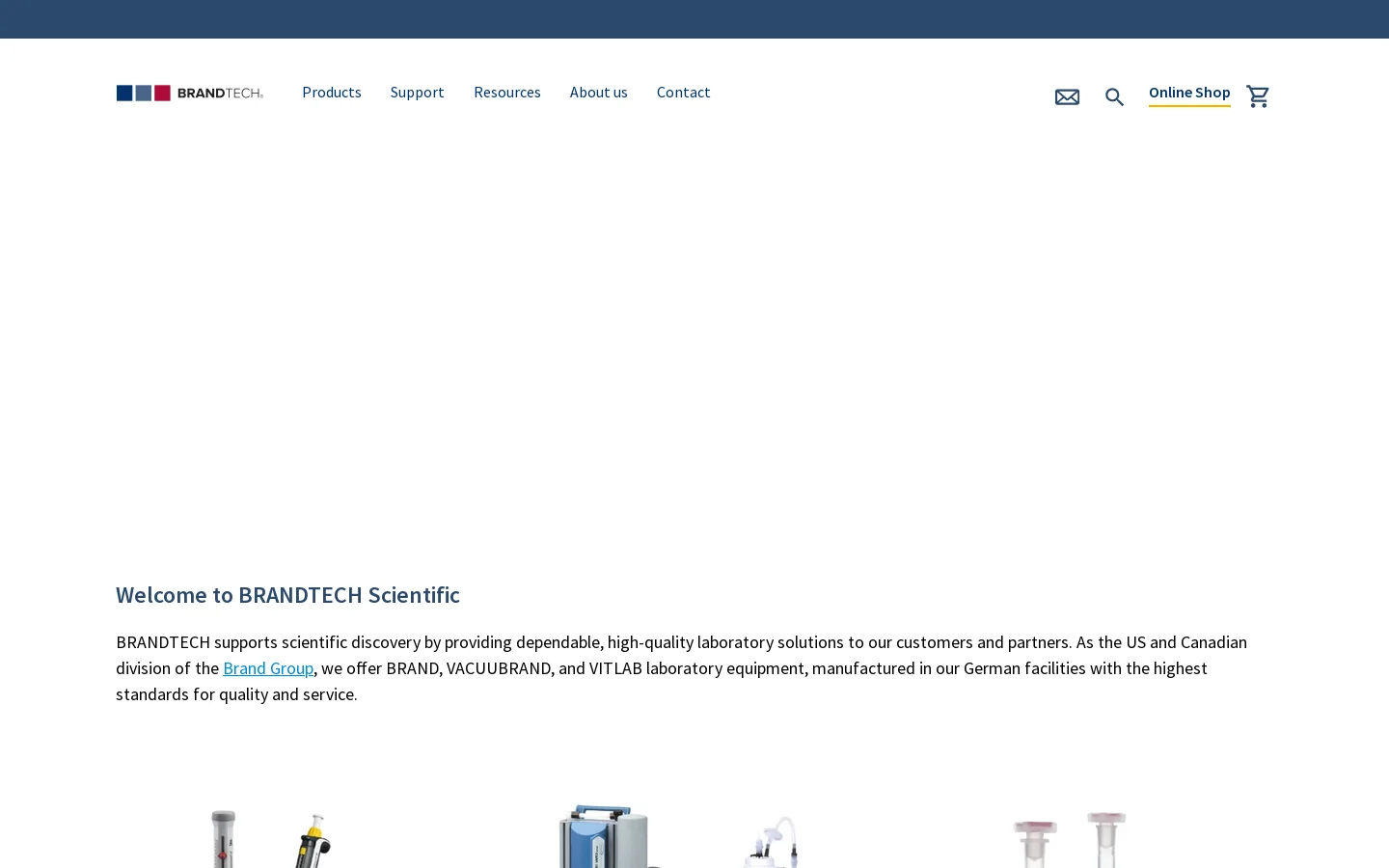 BRANDTECH Scientific Homepage screenshot