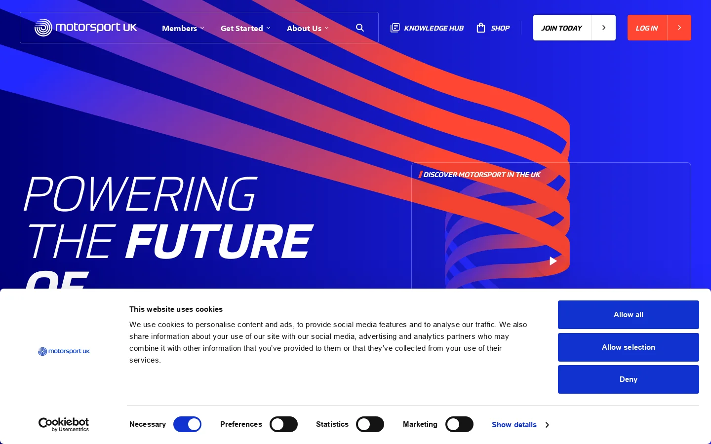 Motorsport UK Homepage screenshot