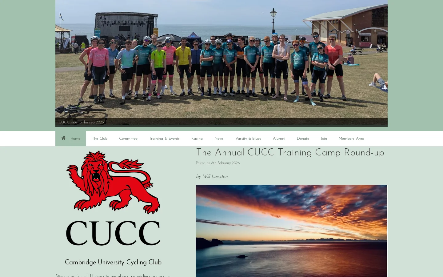 CUCC Homepage screenshot