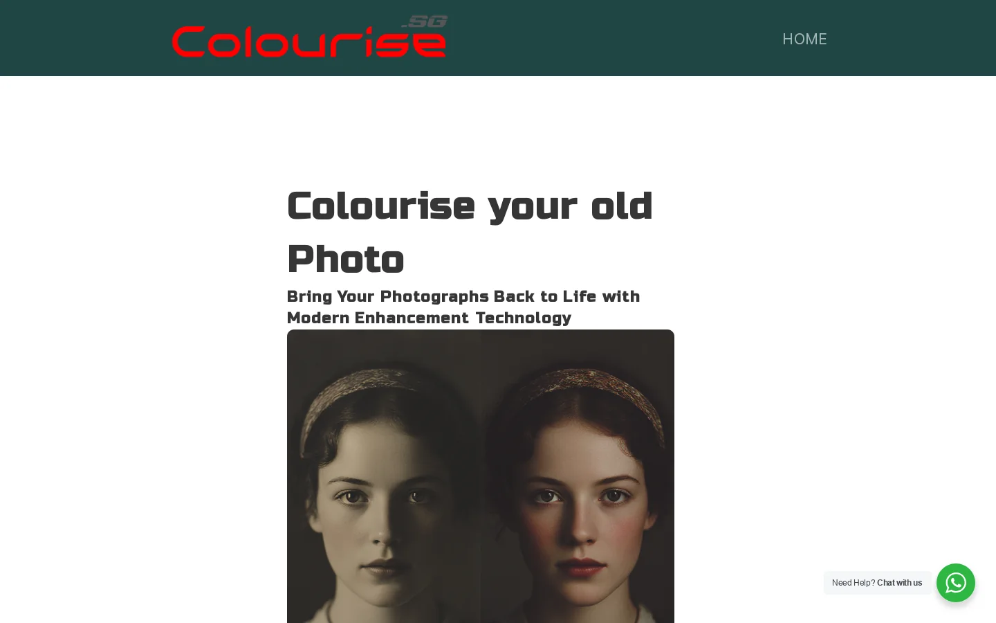 Colourise Image with AI Homepage screenshot