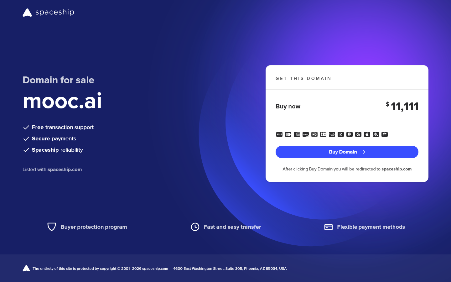 mooc.ai for sale Homepage screenshot