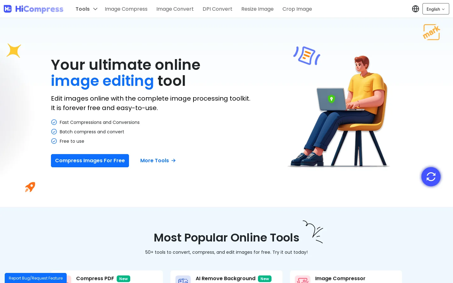 HiCompress Homepage screenshot