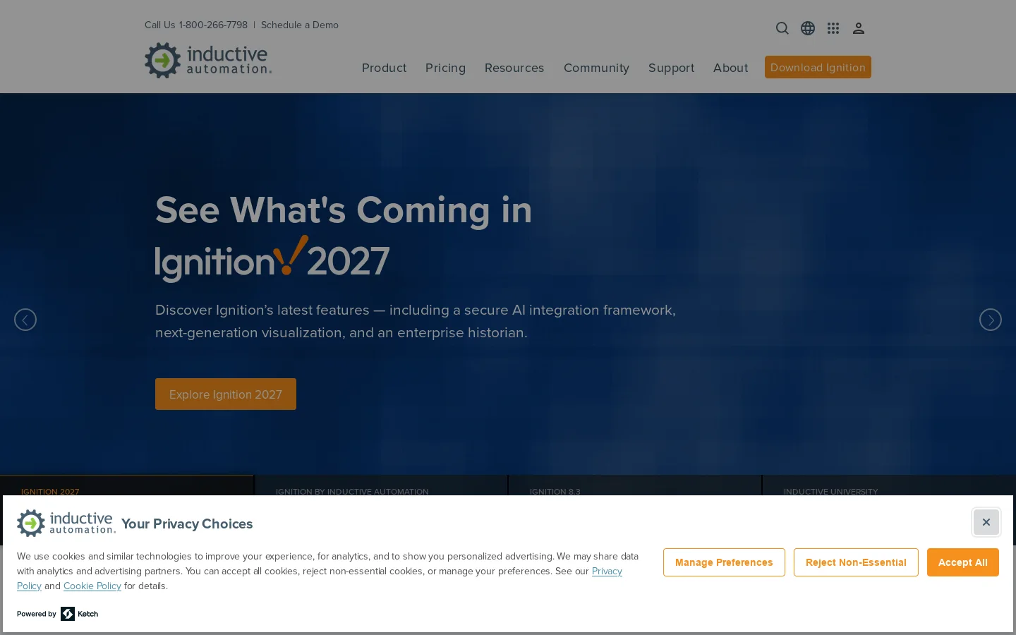 Industrial Automation Software Solutions by Inductive Automation Homepage screenshot