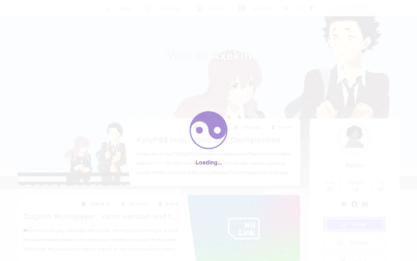 Wiki of Axekin Homepage screenshot