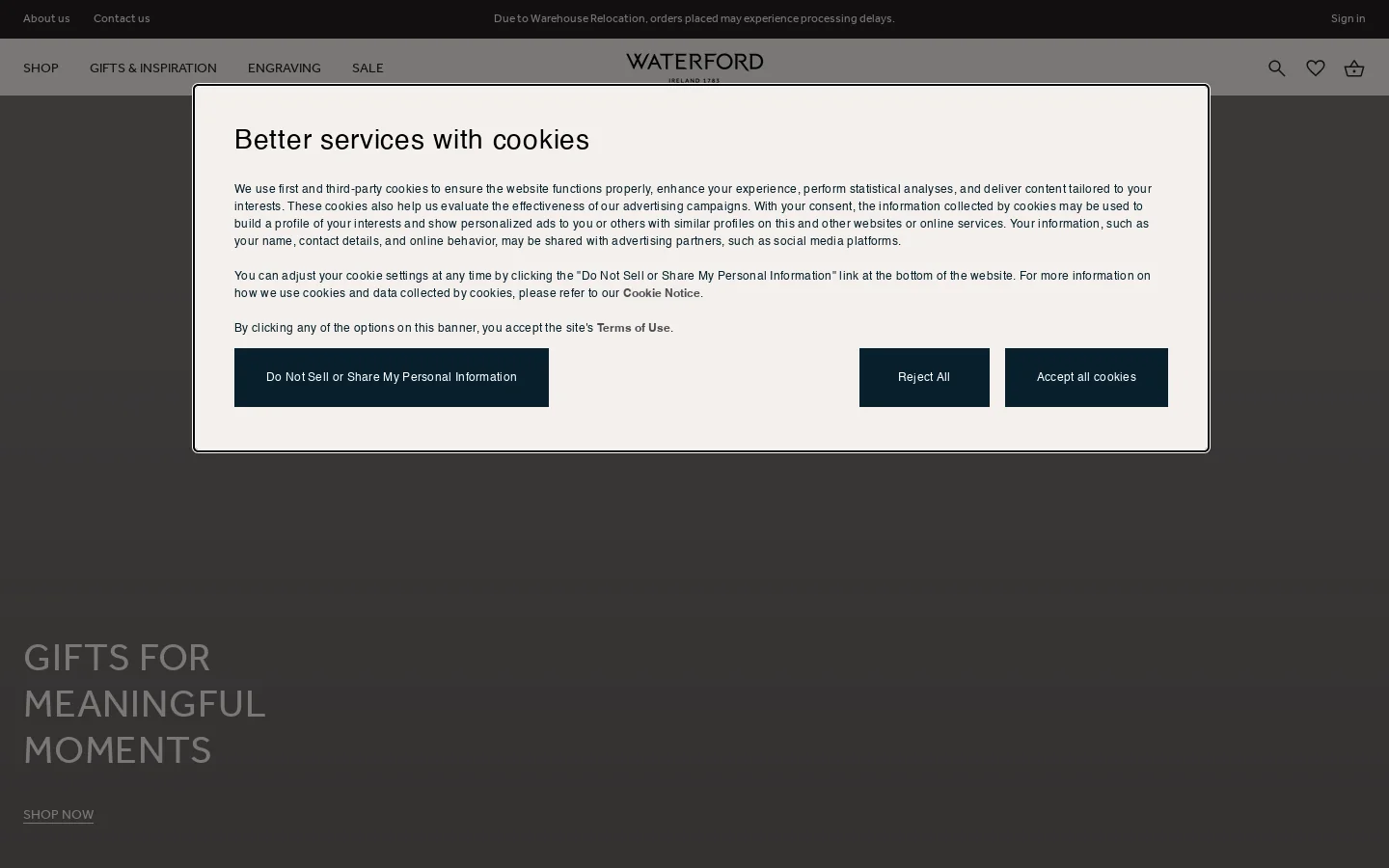 Waterford Homepage screenshot
