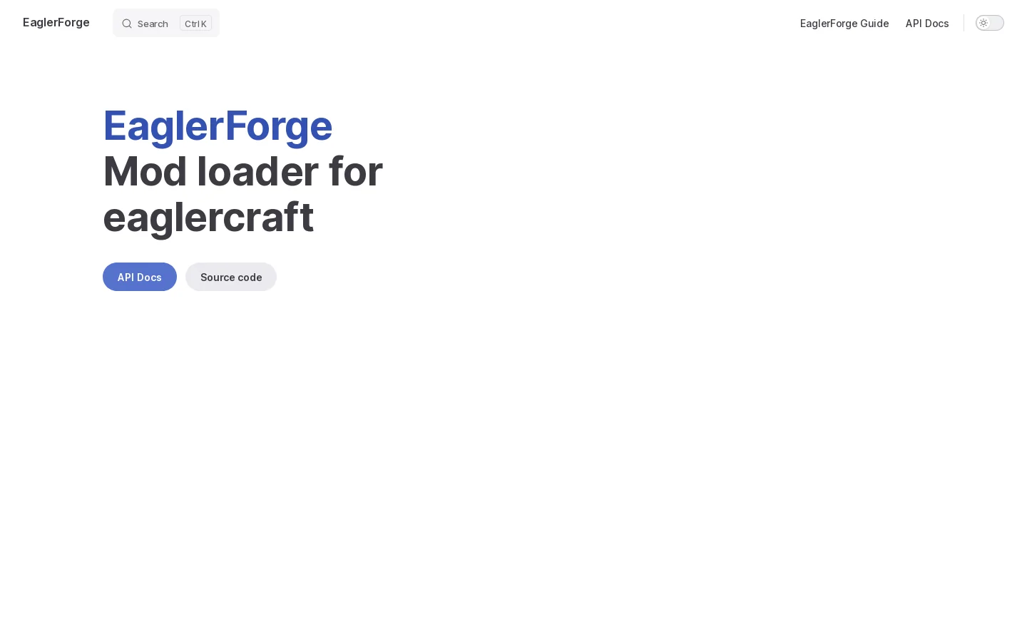 EaglerForge Homepage screenshot