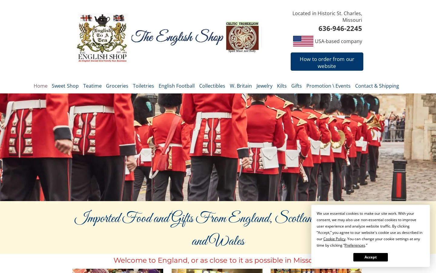 The English Shop | Specialty Shop | St. Charles, MO Homepage screenshot