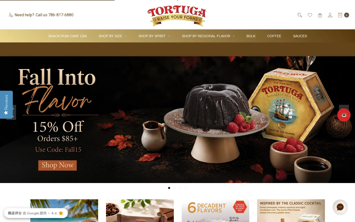 Tortuga Rum Cakes Homepage screenshot
