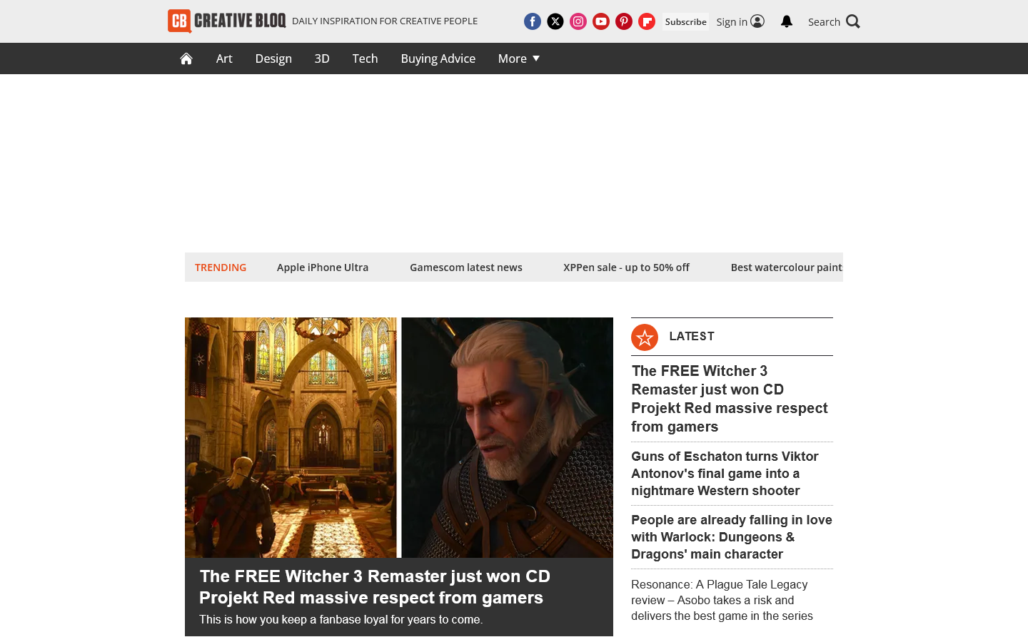 Creative Bloq Homepage screenshot
