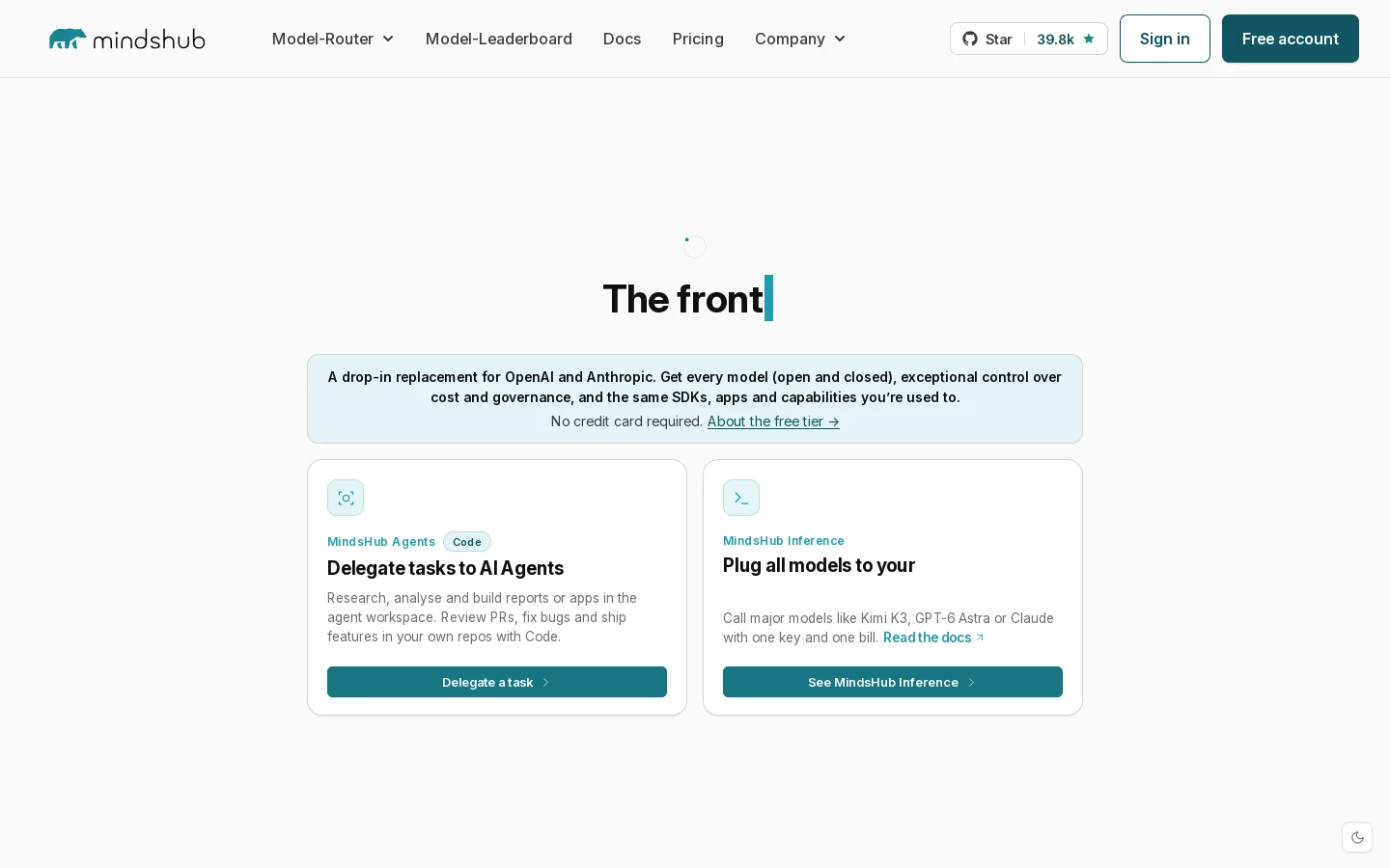 MindsHub Homepage screenshot