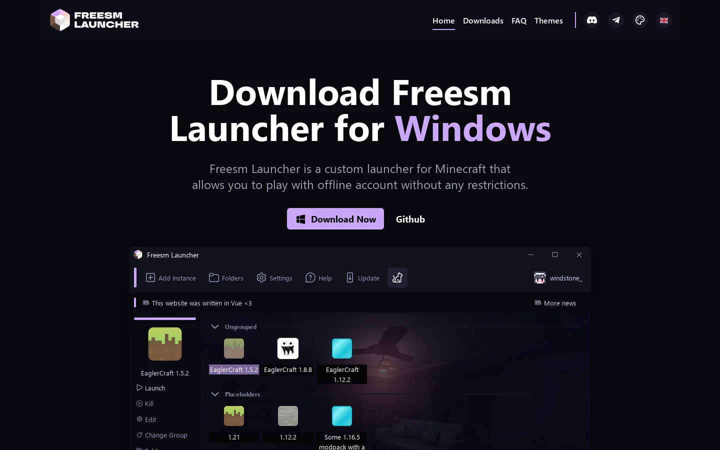 Freesm Launcher Homepage screenshot