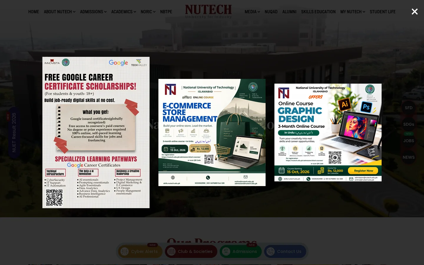 NUTECH Homepage screenshot